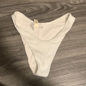 High waisted white bikini bottoms